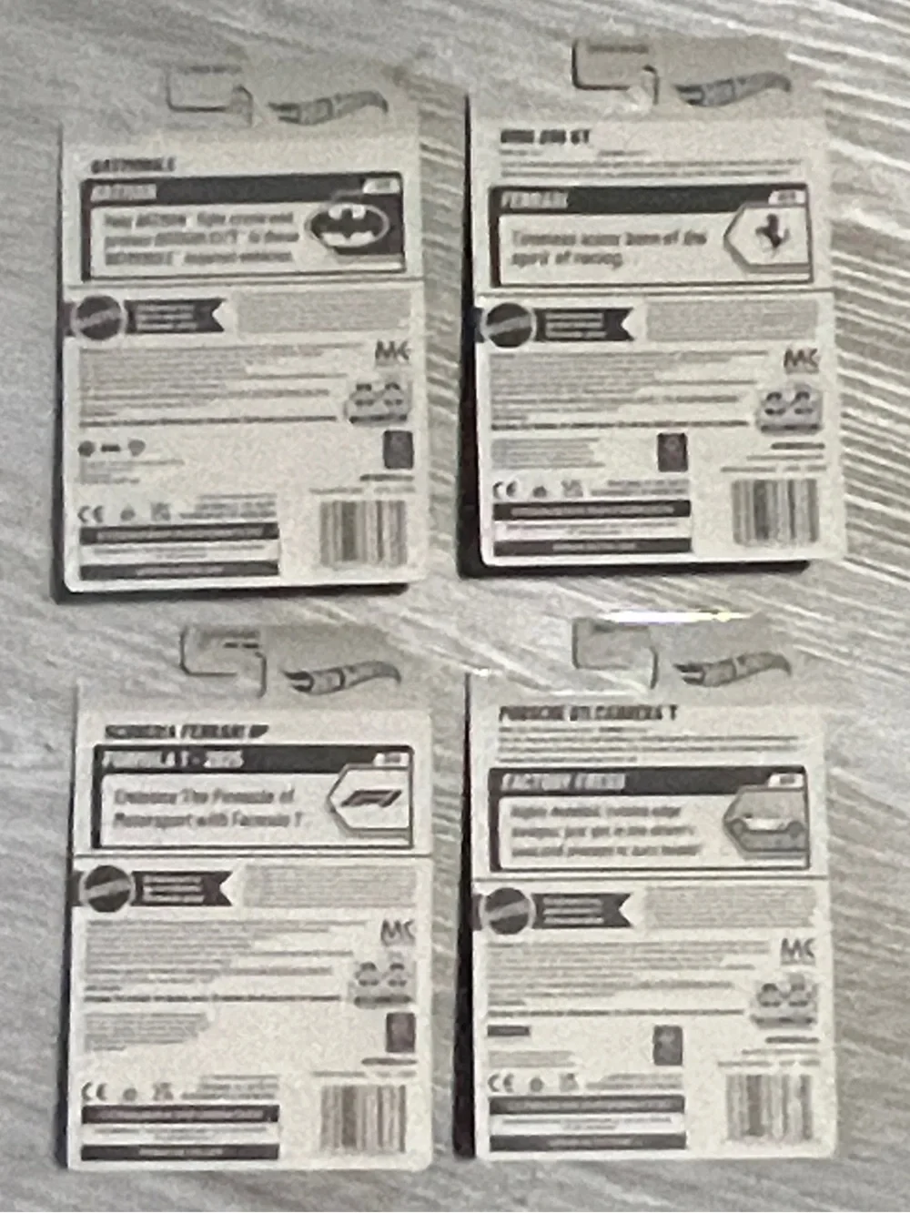(4) Hot Wheels Batman, Ferrari, Formula 1 & Porsche 911
